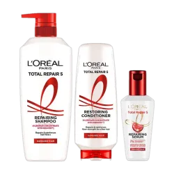 LOréal Paris Total Repair 5 Shampoo 650ml + Conditioner 175ml + Serum 40ml (3 Items in the set)