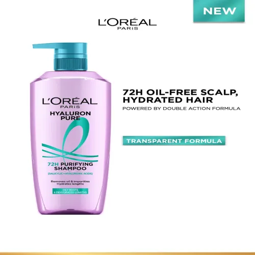 Image of LOreal Hyaluron Pure 72H Purifying Shampoo For Oily Scalp - 1L