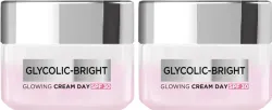 LOréal Paris Glycolic Bright Day Cream with SPF 30, Brightens Dark Spots, 15ml, Pack of 2 (30 ml)
