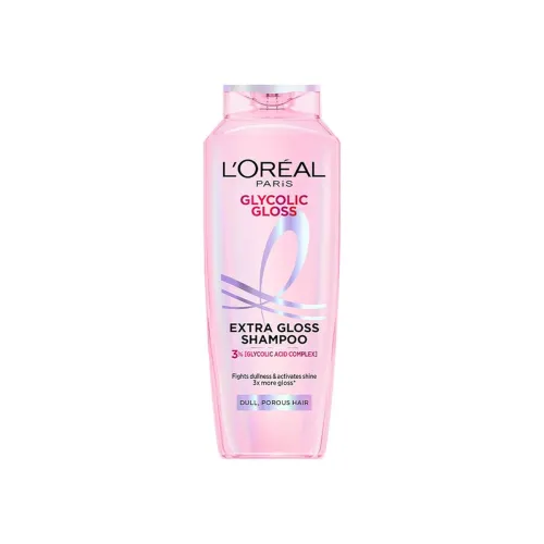 Image of L’Oréal Paris Glycolic Gloss Shine Boosting Shampoo, powered by 3% Glycolic Acid, for dull hair, restores hair quality f