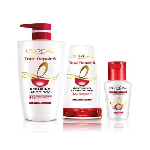 Image of LOreal Paris Total Repair 5 Shampoo 650 ml + Conditioner 180 ml + Serum 40 ml Combo