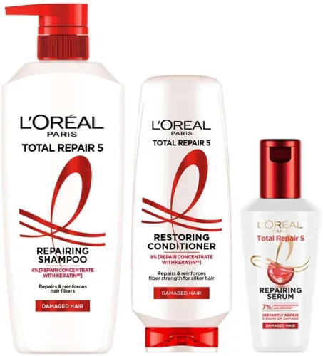 Image of L'Oréal Paris Total Repair 5 Shampoo 650ml + Conditioner 175ml + Serum 40ml * Set of 3