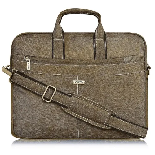 Image of LOREM Khaki Linen 10L Laptop Messenger Bag