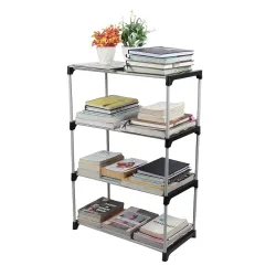 LOTSPEK 4 Tier Book Self Portable Book Shelf, Kids Books Racks for Home Plastic, Bookshelf for Home, Book Shelves, Stand, Organizer, Book Rack for Study Room/Library/Bedroom-(4-Shelf) (4 lay...