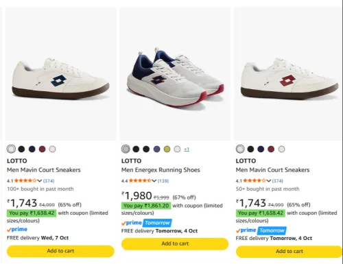 Image of Lotto Footwears at minimum 67% Discount