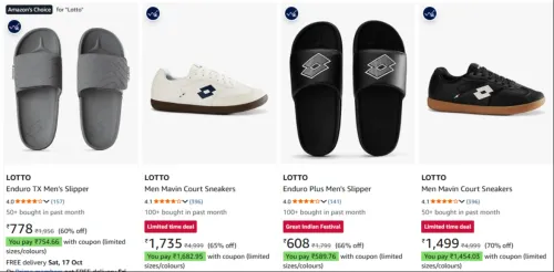 Image of Lotto Men's Footwear at minimum 70% Discount