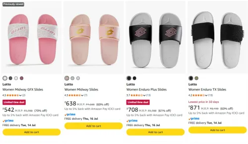 Image of Lotto Women's Slides upto 70% discount 