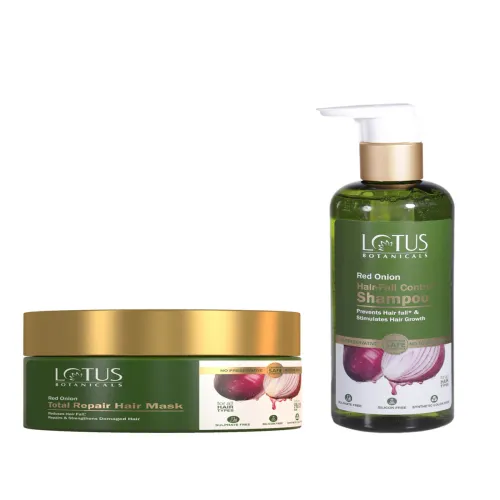 Image of Lotus Botanicals Set of Red Onion Mask 200 g Shampoo 300 ml