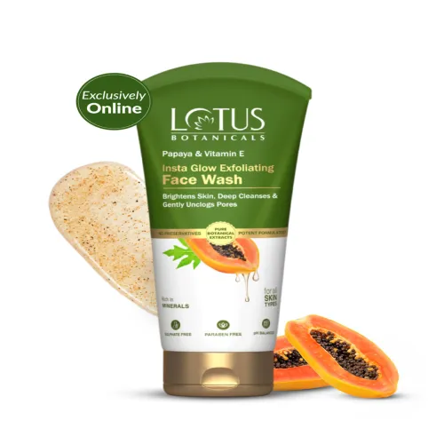 Image of Lotus Botanicals Papaya & Vitamin E Exfoliating Face Wash - 100 ml