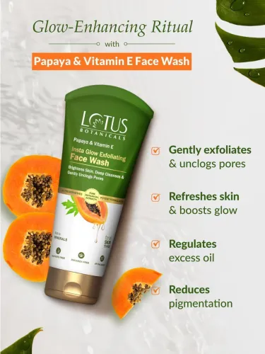 Image of Lotus Botanicals Papaya & Vitamin E Insta Glow Face Wash (100 ml)