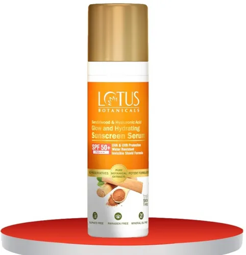 Image of Lotus Botanicals SPF50 Sunscreen Serum Hydrating Glow