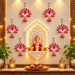 Lotus Hanging for Decoration | Handmade Wall Decor with Jhumki Style