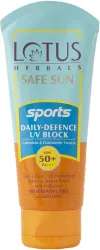 LOTUS HERBALS Sunscreen - SPF 30 PA+++ Safe Sun Sports Daily-defence Uv Block SPF 50 _ 80g (80 g)