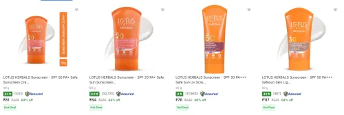Image of Lotus Herbals Sunscreen starting at ₹81
