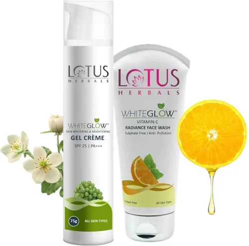 Image of Lotus Herbals WhiteGlow Skin Brightening Gel Crème & Facewash 100G 