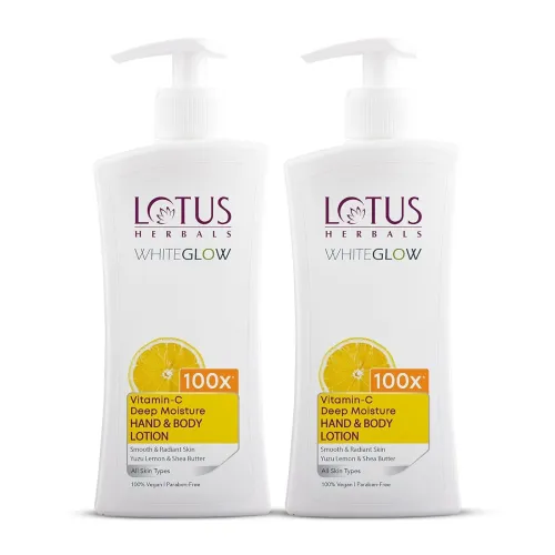 Image of Lotus Herbals WhiteGlow Vitamin C Deep Moisture Hand & Bodylotion | BUY 1 GET 1 FREE (800ml) 400ml + 400ml | 