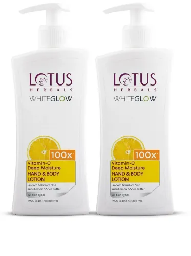 Image of LOTUS HERBALS WhiteGlow Vitamin C Deep Moisture Hand & Body Lotion Moisturiser, 800ML