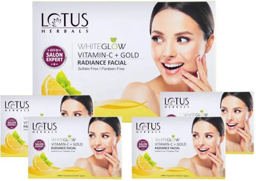 Image of LOTUS HERBALS WhiteGlow Vitamin C + Gold Radiance Facial Kit (4 in 1) (57 g × 4) (228 g)