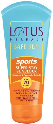 Image of LOTUS Herbals Safe Sun Sports SPF 70 Sunblock - 40g