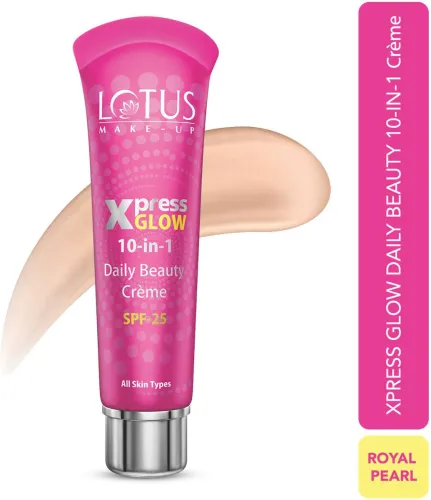 Image of LOTUS MAKE - UP XPRESSGLOW 10-in-1 DAILY BEAUTY CREME | ALL SKIN TYPES| TINTED CC CREAM SPF 25 Foundation (Royal Pearl, 