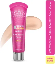 LOTUS MAKE - UP XPRESSGLOW 10-in-1 DAILY BEAUTY CREME | ALL SKIN TYPES| TINTED CC CREAM SPF 25 Foundation (Royal Pearl, 