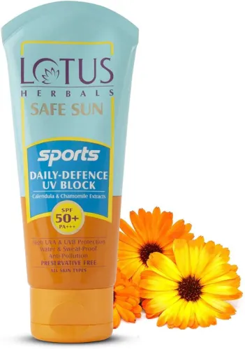 Image of LOTUS HERBALS Safe Sun Sports Daily-Defence SPF 50+ PA+++ Sunscreen (80g)