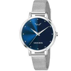 LOUIS DEVIN LD-L144-BLU-CH  Stainless Steel Chain Analog Wrist Watch for Women