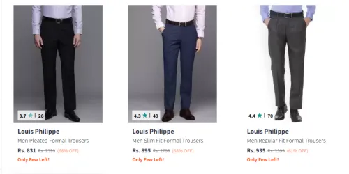 Image of Louis Men Fashion Trouser Minimum 60% Discount