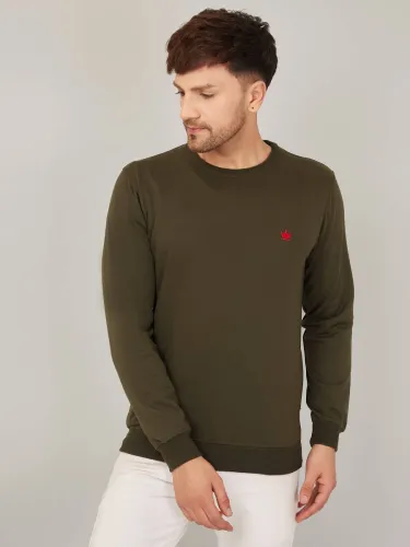 Image of LOUIS MONARCH  Men Full Sleeve Solid Sweatshirt