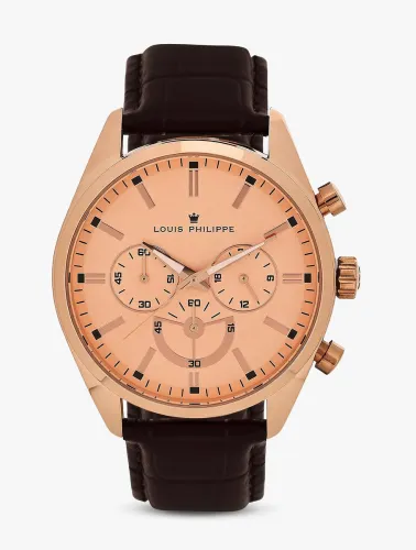 Image of Louis Philippe Chronograph Rose Gold Dial Analog Watch Analog Watch - For Men