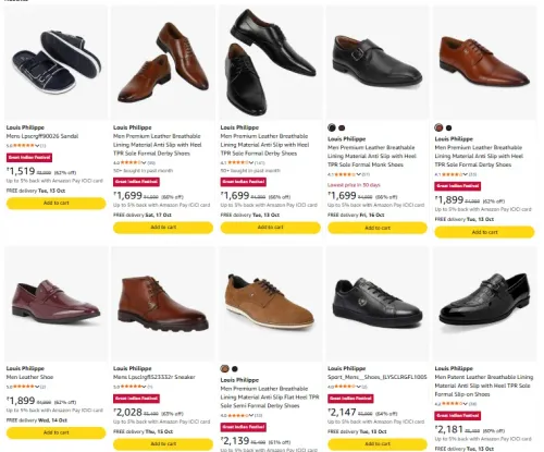 Image of Louis Philippe FORMAL SHOES at minimum 60% Discount