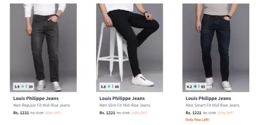 Image of Louis Philippe Men Fashion Jeans Minimum 50% Discount