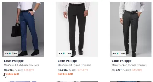Image of Louis Philippe Men Fashion Pant Flat 51% Discount 