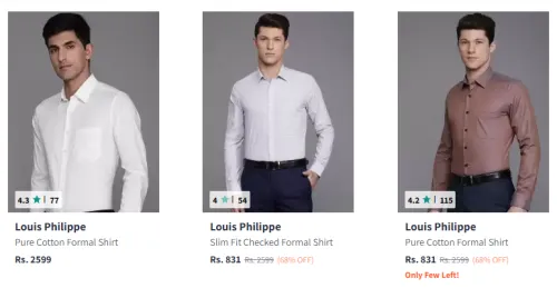 Image of Louis Philippe Men Fashion Shirt Minimum 60% Discount