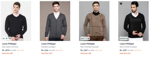 Image of Louis Philippe Men Fashion Sweater Minimum 60% Discount