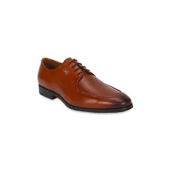 Louis Philippe Men Premium Leather Breathable Lining Material Anti Slip with Heel TPR Sole Formal Derby Shoes
