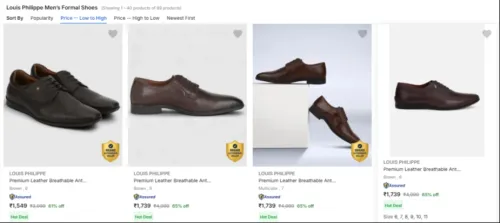Image of Louis Philippe Men’s Formal Shoes at min. 60% Off 