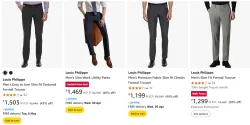 LOUIS PHILIPPE Mens Formal Trouser Min. 80% Discount  