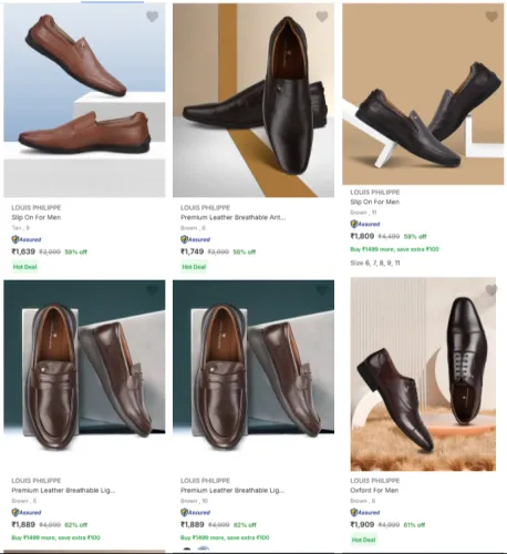 Image of Louis Philippe Men’s Formal Shoes @ Minimum 50% Discount