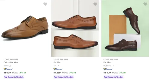 Image of Louis Philippe Men’s Formal Shoes upto 79% Discount