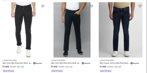 Image of LOUIS PHILIPPE Men's Jeans upto 60% discount 