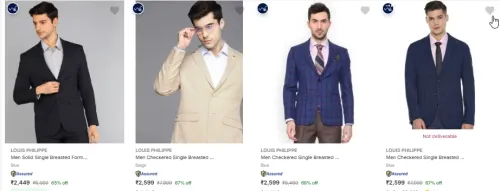 Image of LOUIS PHILIPPE Men's Readymade Blazers at minimum 63% Discount