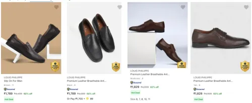 Image of Louis Philippe Men's Shoes upto 64% diascount 