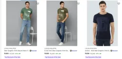 LOUIS PHILIPPE Mens T Shirts at minimum 61% Discount
