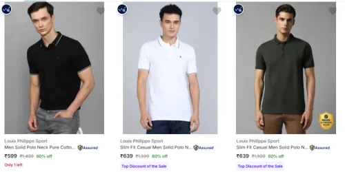 Image of Louis Philippe Sport Men's T-shirts at minimum 60% Discount