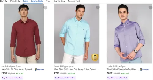 Image of Louis Philippe Sport Casual Shirts Minimum 64% Discount