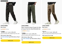 Louis Sense Mens Pants Upto 90% Discount