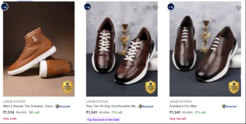 Image of LOUIS STITCH Men’s Casual Shoes at minimum 77% Discount