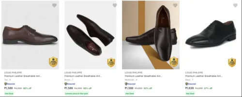 Image of Louis Philippe Men’s Formal Shoes at Mininmum 60% Discount