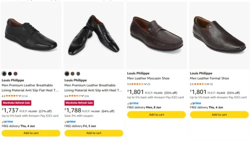Image of Louis Philippe Men's Shoes at minimum 55% Discount
